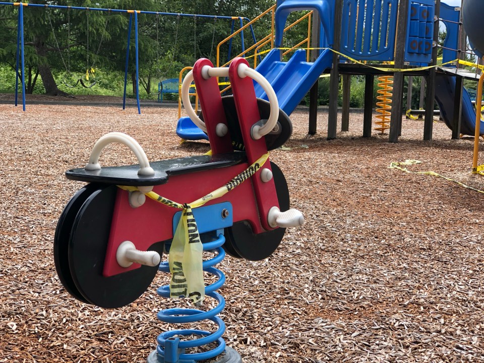 Park toy with police tape.